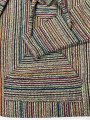 Gypsy Baja Hoodie One Size Multicolor Woven Drug Rug Hippie Boho Pullover Nepal
