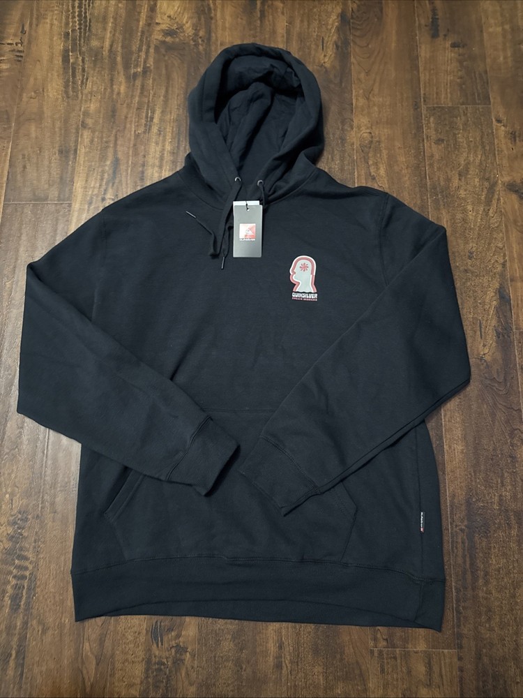 NWT Quiksilver Dream Sessions Surfing Black Fleece Lined Hoodie Men’s L. F4