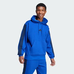 adidas Essentials 3-Stripes Fleece Hoodie Blue