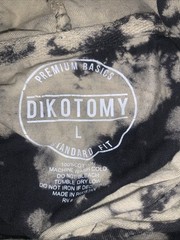 Dikotomy DK Tie Dye Two Toned Hoodie Black Tan Skeleton Hands Prayer L