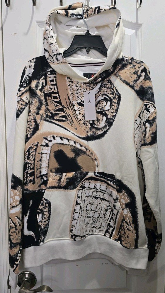Air Jordan MVP 6 Rings Print AOP Pullover Hoodie NWT Mens Size Large HF9307-133