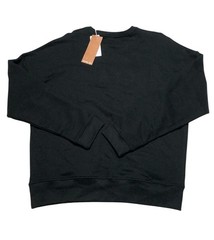 Agtawh Mens Regular fit Long Sleeve Crewneck Sweatshirt Medium Black Solid