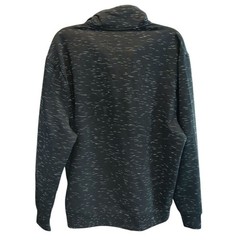 California Shirt Co Sweatshirt Men Medium Black White Space Dye 1/4 Zip Fleece