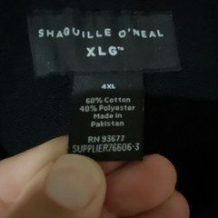 Shaquille O’Neal Men’s 4XL Big & Tall Black/Tan Striped Pullover Sweatshirt