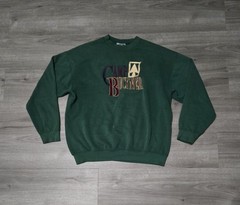 Vtg 90’s Lee Heavyweight Crewneck Sweatshirt Camp XL Green USA Made Embroidered