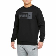 NWT Puma Men’s Crew Neck Fleece Pullover Logo Sweatshirt Black Size M $40 CC163