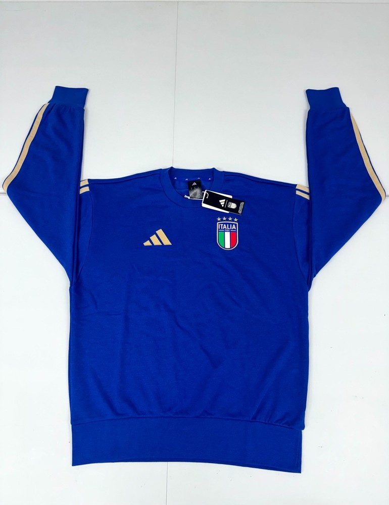 Adidas Italy DNA Crew Sweatshirt Men’s Bold Blue Soccer JZ2060
