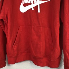 Nike Sportswear Mens Large Pullover Hoodie Red Long Sleeve Casual Lounge Basic
