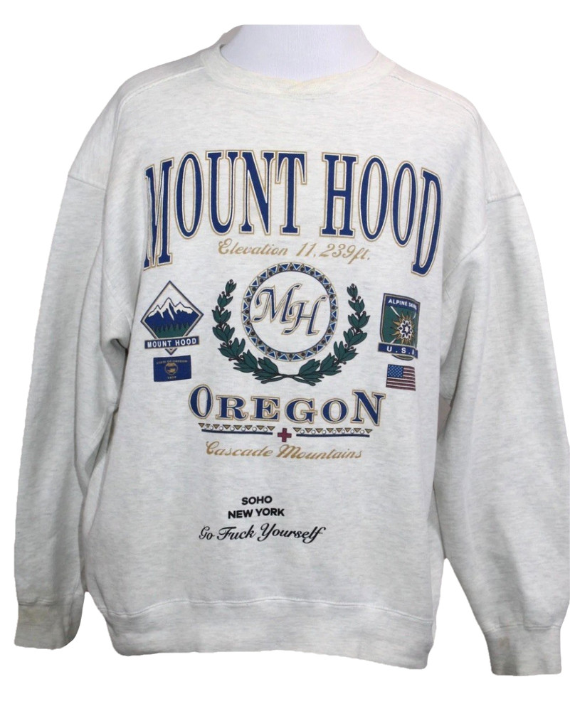 4G SELLER X Galt Sand Oregon GFYS Heather Crew Sweatshirt Go Fuc* Yourself NWT