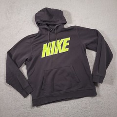 Nike Hoodie Mens Large Gray Hooded Logo Spellout Fleece Sweatshirt Grunge Skater