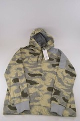 C.P. Company NWT Hoodie Sweat Shirt Size L In Light Yellow Tan Green Gray Camo