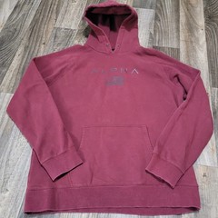 Alpha Hoodie Mens XXL Deep Red Pullover Sweatshirt Long Sleeve Hooded Activewear