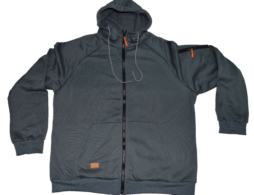 TACTICAL SWEATSHIRT MEN’S FULL ZIP HOODIE LONG SLEEVE JACKET W/ POCKET SZ XXL