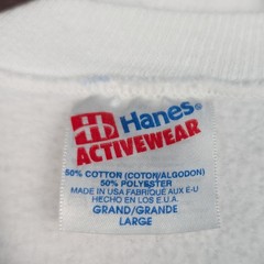 VTG Hanes Sweatshirt Men’s L White Vietnam Veterans Memorial Reflections Art 90s