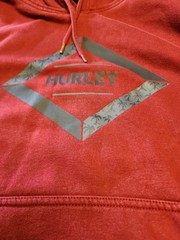 Hurley Men’s Fleece Pullover Hoodie Size Large Deep Red