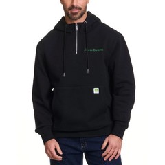 NWT John Deere Men’s Quarter Zip Hoodie Heavyweight Cotton Pullover BLACK SIZE M