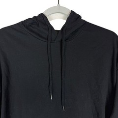 Forever 21 Hoodie Mens Medium Black Cotton Side Slit Drawstring Oversized