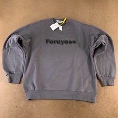 4uYes Adult Size Medium Gray For U Yes Blurred Graphic Crew Neck Sweatshirt NWT