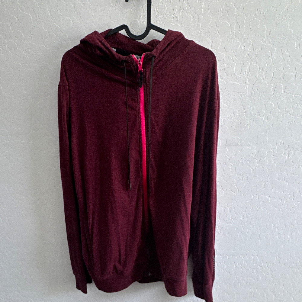 American Eagle Outfitters AE Flex Men’s Burgundy Full Zip Hoodie L Cotton Blend