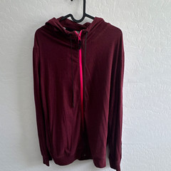 American Eagle Outfitters AE Flex Men’s Burgundy Full Zip Hoodie L Cotton Blend