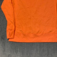 Jockey Sweatshirt Mens Medium Orange Rayon Stretch Side Slit Cozy Fleece Lined