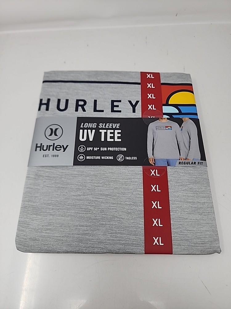 Hurley Men’s Sunny Side Hybrid Stretch Tagless UV T-Shirt XL Grey