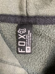 Fox Hoodie Mens M Green Pullover Sweatshirt Full Zip Front Pockets RN 97275