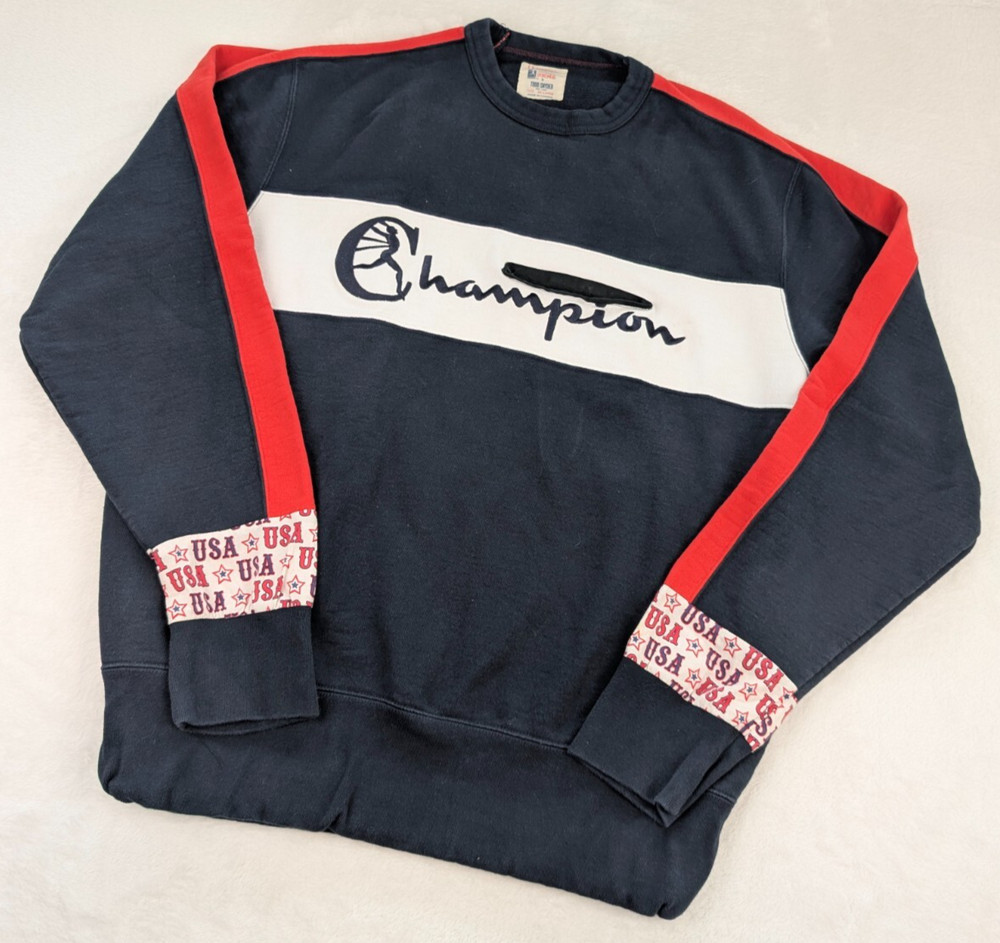 Vtg Champion Todd Snyder Crewneck Mens 2XL Red White Navy USA Pocket RARE