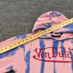 Von Dutch Bleached Hoodie Teens 14/16 Large 18×21 Pink Blue