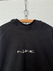 Vintage Nike Y2K Fleece Hoodie Center Spellout Logo Black Men XL