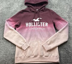 Hollister Hoodie Teens Medium Pink Ombre Fleece Pullover California Logo
