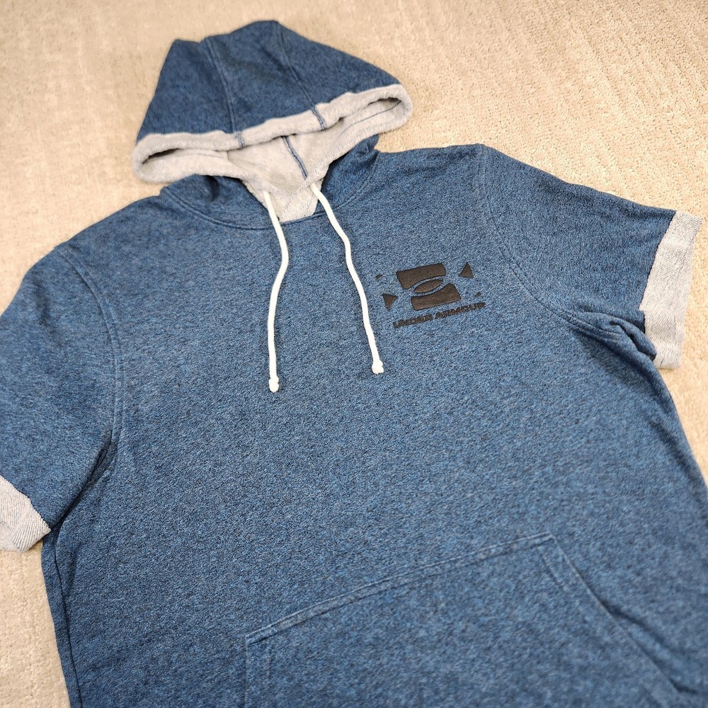 Under Armour Short Sleeve Hoodie Men Medium French Terry Bodybuilding Blue