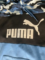 Puma Blue Black White Camo Hoodie & Pants Size Large & S Unisex Sweat Suit