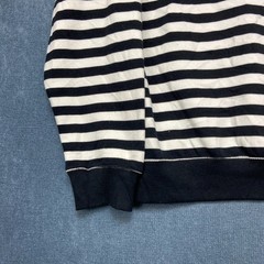 Goodfellow & Co Sweatshirt Mens XL White Black Striped Crew Neck Fleece Lined