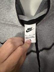 Nike Men’s XL Gray Solid Full Zip Hooded Hoodie w/ Logo Regular Fit