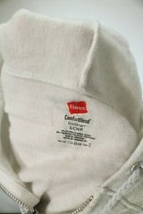 Hanes White Cotton Blend Eco Smart Full Zip Hooded Sweatshirt Hoodie Small S NEW