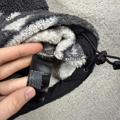 The North Face Hoodie Mens 2XL Black White Sherpa Aztec Fleece 1/2 Zip Pullover