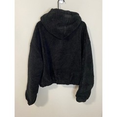NWT Cernucci Oversized Borg Sherpa Pullover Hoodie Black Boxy Unisex Size S