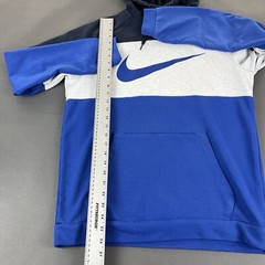 Nike Dri Fit Hoodie Pullover Sweatshirt Men Medium Standard Fit Blue Colorblock