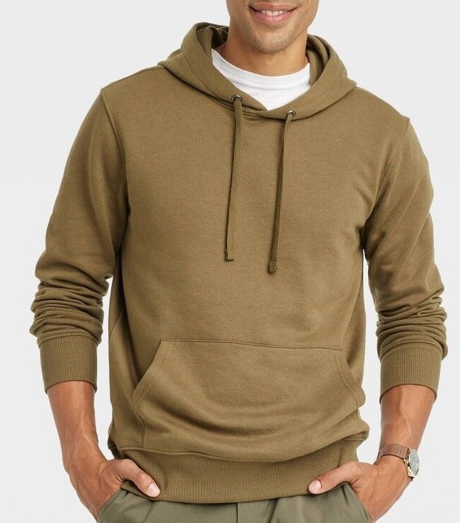 Men’s Regular Fit Hooded Pullover Sweatshirt – Goodfellow & Co Green SMALL