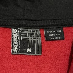 Vintage Famous Stars And Straps RARE Mens Graphic Hoodie Size M Red Full Zip Y2K