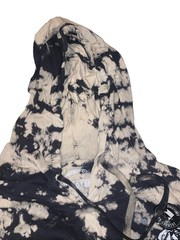 Dikotomy DK Tie Dye Two Toned Hoodie Black Tan Skeleton Hands Prayer L