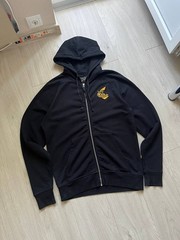 Vivienne Westwood Anglomania Black Zip Hoodie Yellow Orb Sword Logo Size XL