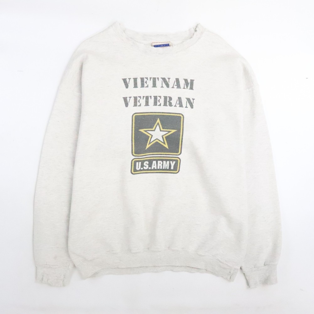 Vintage Vietnam Veteran US Army Crewneck Sweatshirt Size XL Distressed
