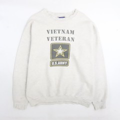 Vintage Vietnam Veteran US Army Crewneck Sweatshirt Size XL Distressed