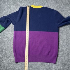 United Colors Of Benetton Sweater Green Crewneck Sweatshirt Colorblock Mens M