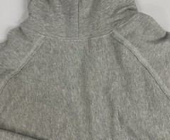 The Great China Wall Gray French Terry 1/4 Zip Hoodie XXL Made USA Raw Edge Seam