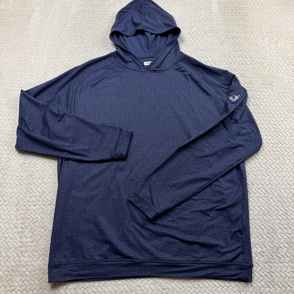 Peter Millar Crown Sport Pine Performance Hoodie Men XL Fractured Skulls Golf