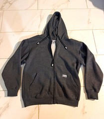Pro Club Heavy Weight Gray Fleece Full Zip Hooded Hoodie Pockets Size M
