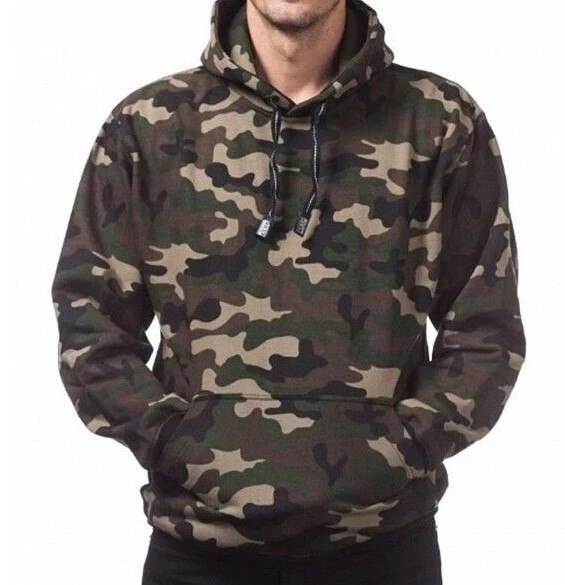 PRO Club Heavyweight Pullover Hoodie/ Green Camo/ Size Large